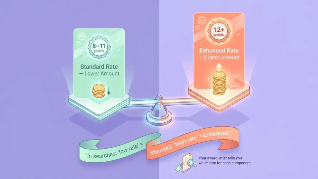 What is the Daily Living component rate