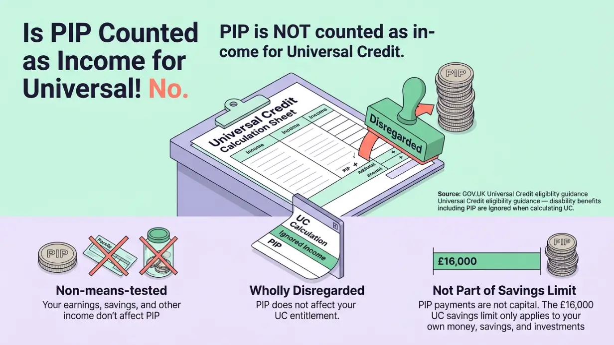 Is PIP counted as income for Universal Credit