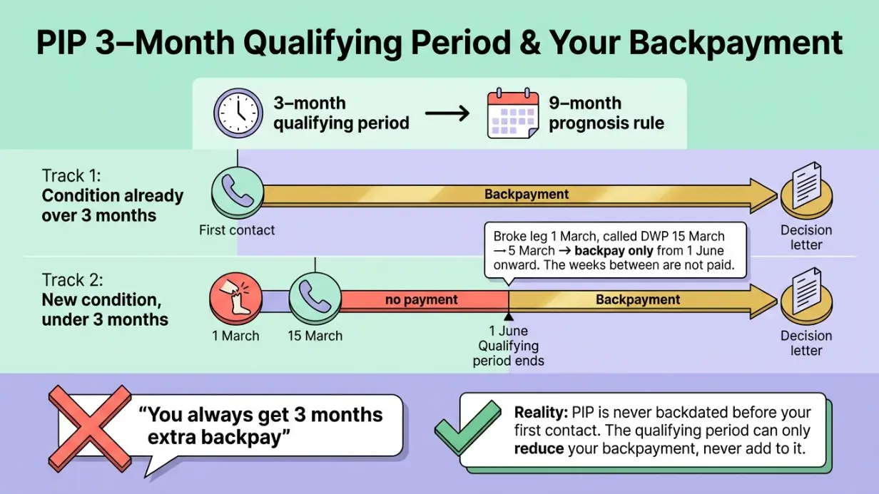 What Is the 3‑Month Qualifying Period and How Can It Reduce My Backpayment